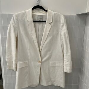Joie White Blazer Structured Shoulders Professional